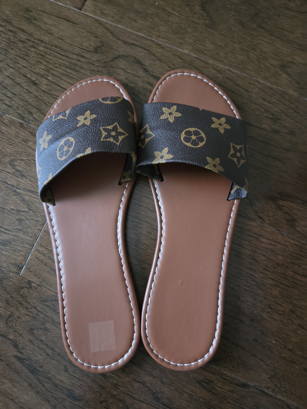 Brown Monogram Slide Sandals - Women